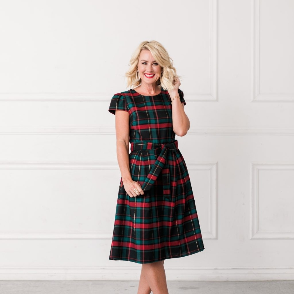 Gibson × Hi Sugarplum Plaid Dress